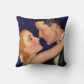 ヴィンテージラブ＆ロマンス、レトロなハリウッド映画 クッション (裏面)