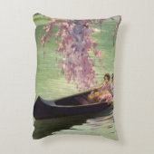 ヴィンテージラブ&ロマンス、ロマンチックなカヌー乗り アクセントクッション (裏面(縦))