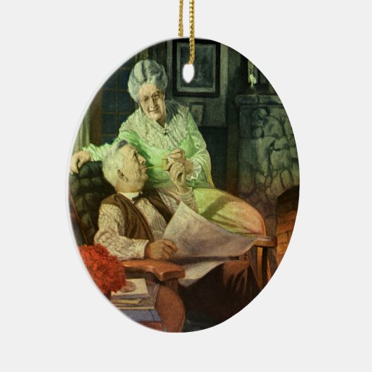 ヴィンテージラブ&ロマンス;ロマンチックな祖父母 セラミックオーナメント (右)