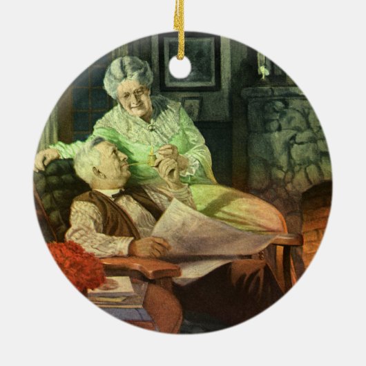 ヴィンテージラブ&ロマンス;ロマンチックな祖父母 セラミックオーナメント (裏面)