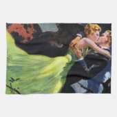 ヴィンテージラブ＆ロマンス、ロマンチックキス キッチンタオル (横)