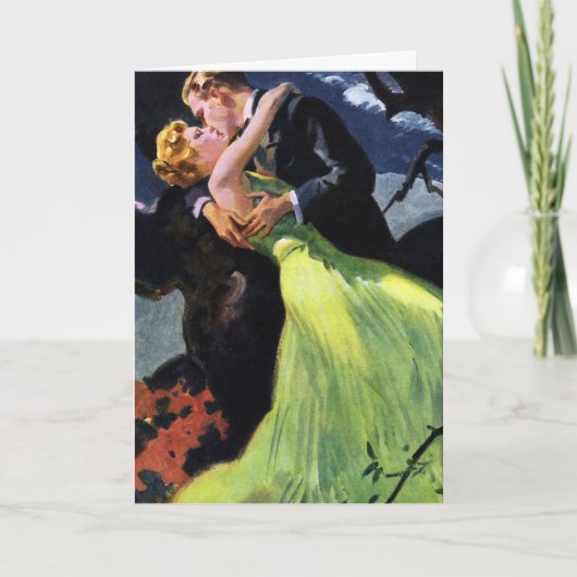 ヴィンテージラブ＆ロマンス、ロマンチックキス サンキューカード (正面)