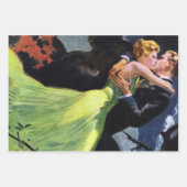 ヴィンテージラブ&ロマンス、ロマンチックキス ラッピングペーパーシート (正面)