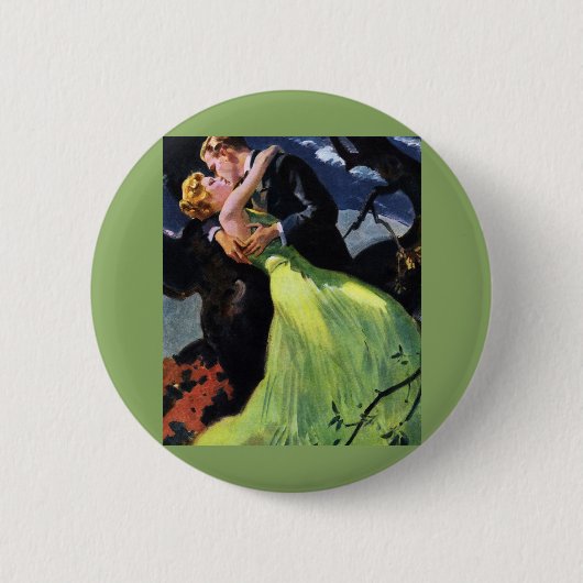 ヴィンテージラブ&ロマンス、ロマンチックキス 缶バッジ (正面)