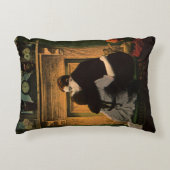 ヴィンテージラブ&ロマンス、ロマンチック暖炉キス アクセントクッション (正面)