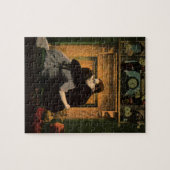 ヴィンテージラブ&ロマンス、ロマンチック暖炉キス ジグソーパズル (横)