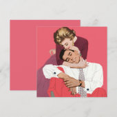 ヴィンテージラブ＆ロマンス、 新婚夫婦の招待状 招待状 (正面/裏面)