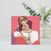 ヴィンテージラブ＆ロマンス、 新婚夫婦の招待状 招待状 (スタンド正面)