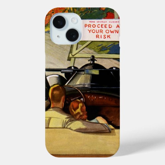 ヴィンテージラブ、通行止め 自己責任で進んでください Case-Mate iPhoneケース (裏面)