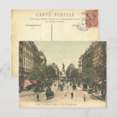 ヴィンテージラプレイスドゥラレピュブリク，パリ，フランス ポストカード (正面/裏面)