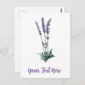 ヴィンテージラベパーソナライズされたンダーフラワー ポストカード (正面/裏面)