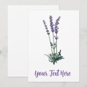 ヴィンテージラベパーソナライズされたンダーフラワー 招待状 (正面/裏面)