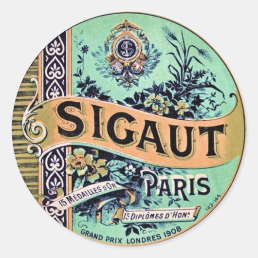 ヴィンテージラベルのシール ラウンドシール (正面)