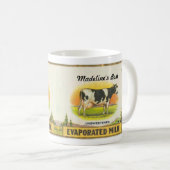ヴィンテージラベルのホルスタイン牛の蒸発乳 コーヒーマグカップ (正面右)