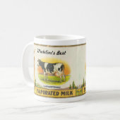 ヴィンテージラベルのホルスタイン牛の蒸発乳 コーヒーマグカップ (正面左)