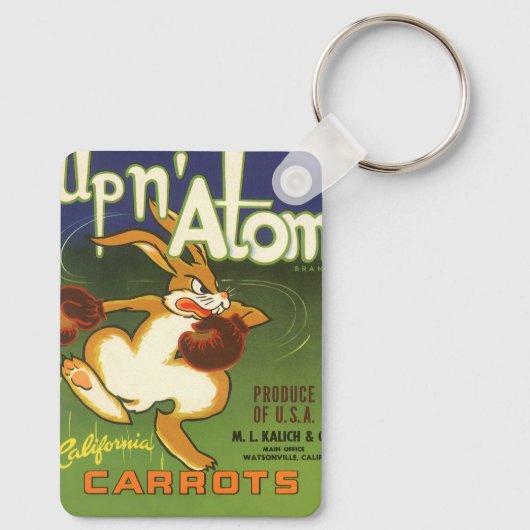 ヴィンテージラベルアートボクシングラビットアップnアトムニンツ キーホルダー (裏面)