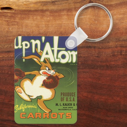 ヴィンテージラベルアートボクシングラビットアップnアトムニンツ キーホルダー (裏面)