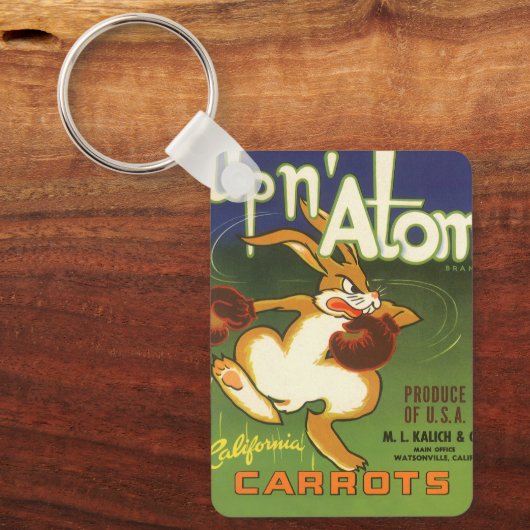 ヴィンテージラベルアートボクシングラビットアップnアトムニンツ キーホルダー (正面)