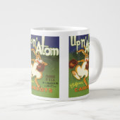 ヴィンテージラベルアートボクシングラビットアップnアトムニンツ ジャンボコーヒーマグカップ (正面右)