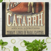 ヴィンテージラベルアート、クラムズポケットぜんそく吸入器 キッチンタオル (折り畳み)