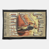 ヴィンテージラベルアート、クラムズポケットぜんそく吸入器 キッチンタオル (横)