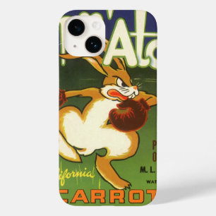 ヴィンテージラベルアート ボクシングウサギ、アップンアトム ニンジン Case-Mate iPhone 14ケース