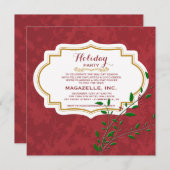 ヴィンテージラベルホリデーパーティ招待 招待状 (正面/裏面)