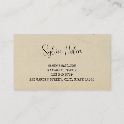 ヴィンテージラベル古い紙テクスチャパーソナル 名刺 (裏面)