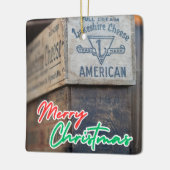 ヴィンテージラベル セラミックオーナメント (左)