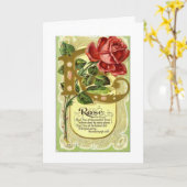 ヴィンテージラベル – バラ考えのグリーティングカード カード (黄色い花)