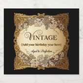 ヴィンテージラベル – 熟成ワインスタイル誕生日Bash スパークリングワインラベル (シングルラベル)