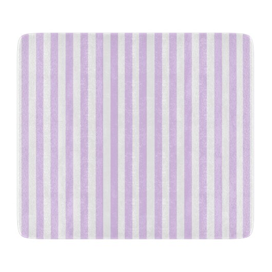 ヴィンテージラベンダーと白ストライプ色ストライプの カッティングボード (正面)