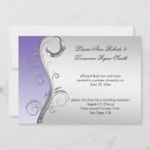 ヴィンテージラベンダーと華美シルバーポ結婚スト 招待状 (正面)