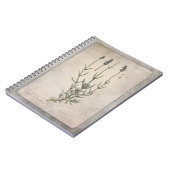 ヴィンテージラベンダーイラストレーションの質感 ノートブック (左側)