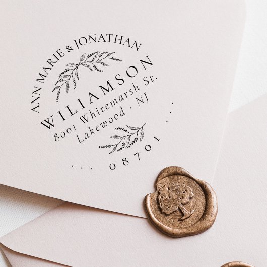 ヴィンテージラベンダーカスタムウェディング差出人住所 セルフインキングスタンプ