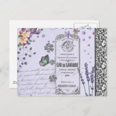 ヴィンテージラベンダーコラージュ ポストカード (正面/裏面)