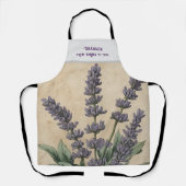 ヴィンテージラベンダーハーブキッチン エプロン (正面)