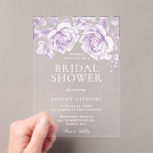 ヴィンテージラベンダーバラエレガントブライダルシャワー アクリル招待状 (インサイチュ (ポータブル))