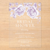 ヴィンテージラベンダーバラエレガントブライダルシャワー アクリル招待状 (正面)