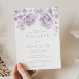 ヴィンテージラベンダーバラス結婚ワンダーズ 招待状