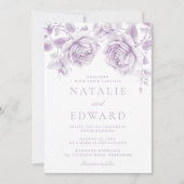 ヴィンテージラベンダーバラス結婚ワンダーズ 招待状 (正面)