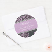 ヴィンテージラベンダーバラブライダルシャワーシール ラウンドシール (封筒)