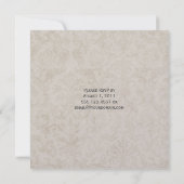 ヴィンテージラベンダーパープルアイボリーフローラポスト結婚ズ 招待状 (裏面)