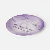 ヴィンテージラベンダーパープルス結婚クルリーフ ペーパープレート (アングル)