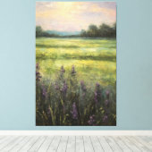 ヴィンテージラベンダーフィールズオイルペインティングオンキャンバス キャンバスプリント (インサイチュ (ウッドフロア))