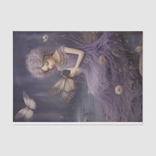 ヴィンテージラベンダーフェアリーお洒落ガーデン、デクページ 薄葉紙 (正面)