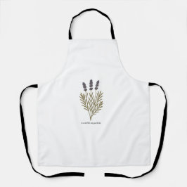 ヴィンテージラベンダーフラワーイラストレーション エプロン