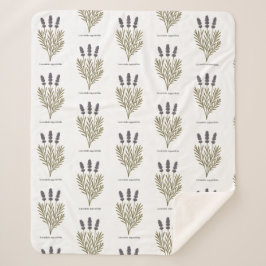 ヴィンテージラベンダーフラワーイラストレーション シェルパブランケット