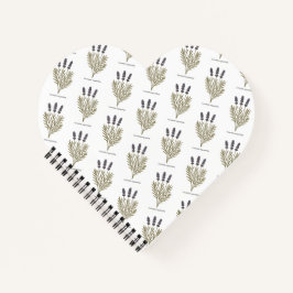 ヴィンテージラベンダーフラワーイラストレーション ノートブック