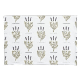 ヴィンテージラベンダーフラワーイラストレーション 枕カバー